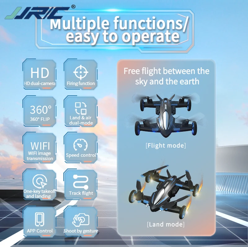 Квадрокоптер JJRC H110 2 в 1 с дистанционным управлением и камерой 8K HD