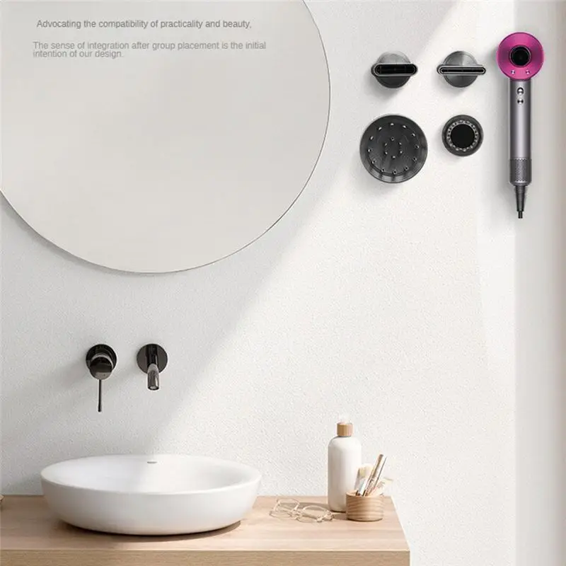 Фото (A25M) Настенный держатель для фена Dyson, кронштейн для хранения в ванной, без сверления, термостойкий-B №1