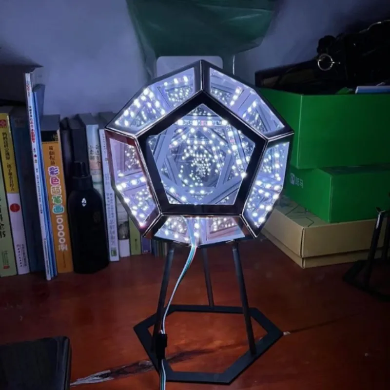 

Night Light Creative LED Dodecahedron Art Light Children Bedroom Led Luminaria Galaxy Projector Table Lamp Aesthetic Room Decor