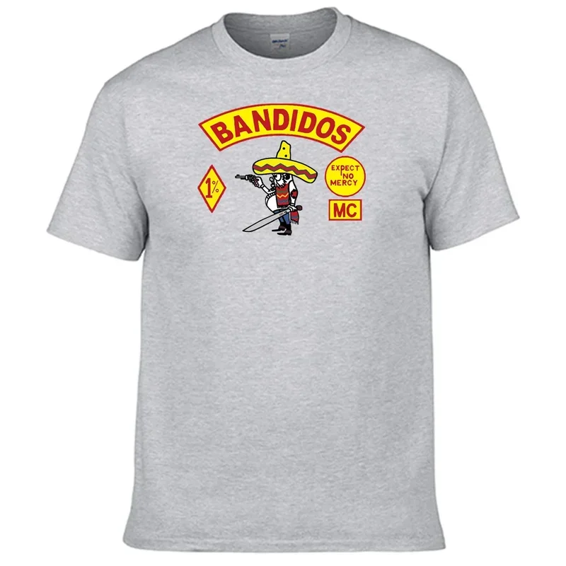 Мотоциклетная клубная футболка Bandidos MC мужская рубашка из 100% хлопка N05