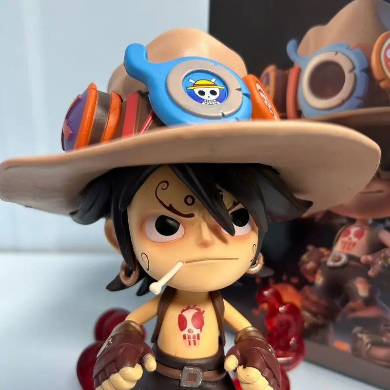 One Piece Q Version Ace Аниме Фигурки Portgas D 16 см Фигурка ПВХ Gk Статуя Модель Куклы
