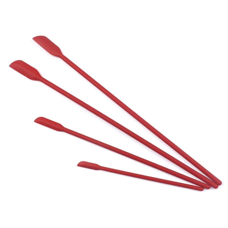 

Mini Silicone Spatula 4 Pack Small Spatula for Makeup Thin Silicone Spatulas Kitchen Tiny Scrapers 3 Size-Black