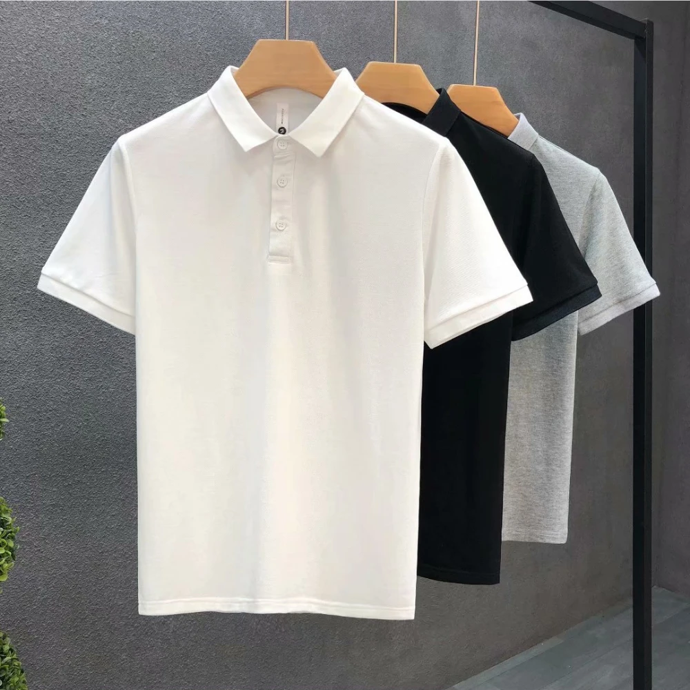 

Solid Color Polo T Shirt for Men Tops Golf Summer Short Sleeve Camisetas Ropa Hombre Casual Tees Roupas Masculinas Clothing