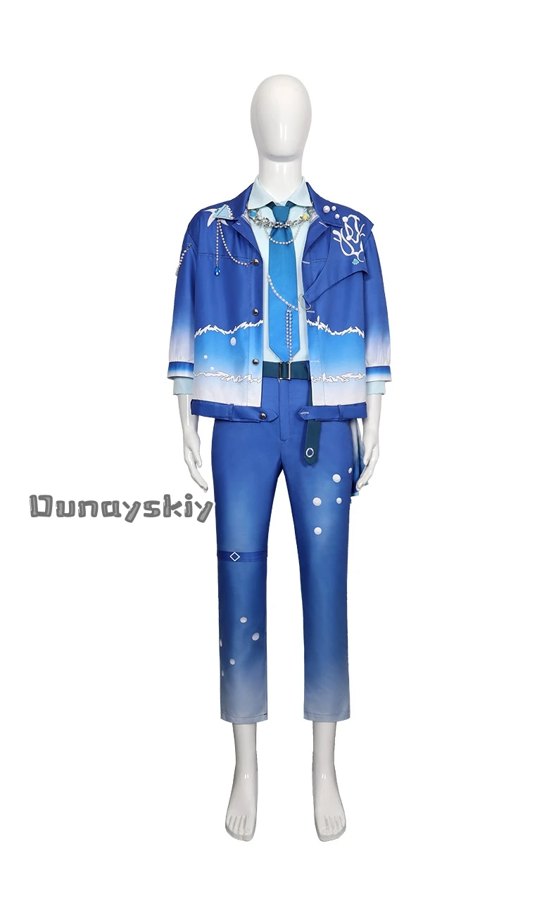 Фото Костюм для косплея Томоэ Хиёри из игры Ensemble Stars, сценическая униформа айдола Deep Into You, синий океанский стиль, для Хэллоуина и вечеринок №3