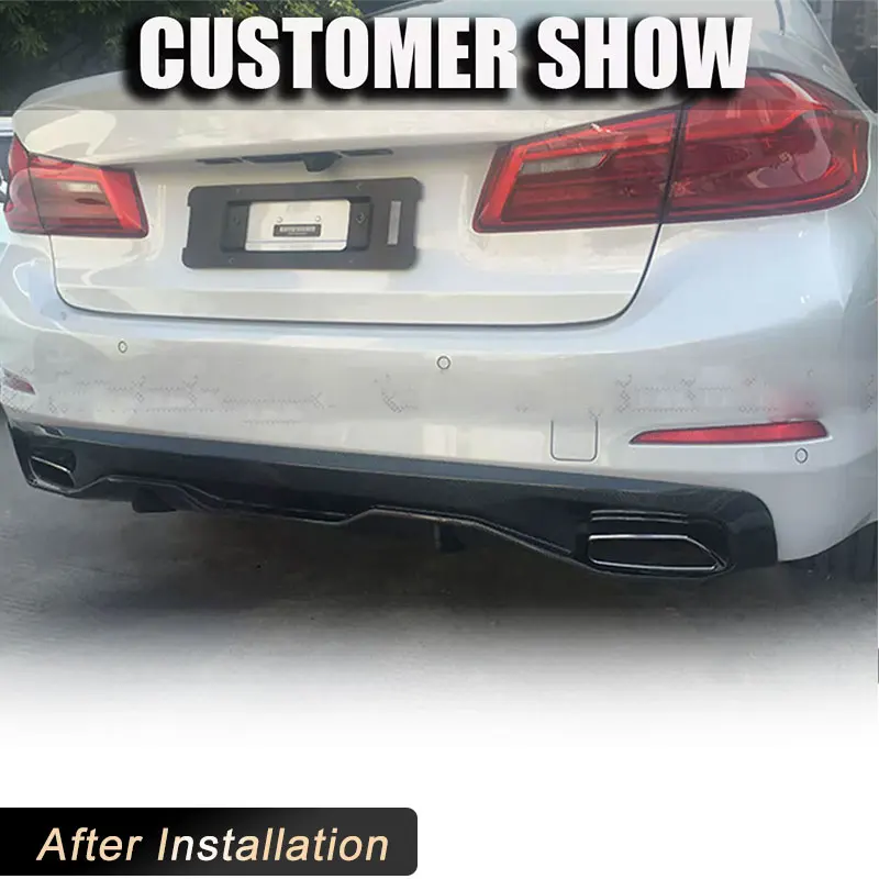 Автомобильный задний бампер диффузор губа спойлер из углеродного волокна для BMW 5