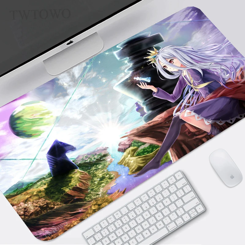 

No Game No Life Mouse Pad Gamer XL HD Home Large Mousepad XXL Desk Mats Natural Rubber Carpet Anti Slip Soft Computer Mice Pad