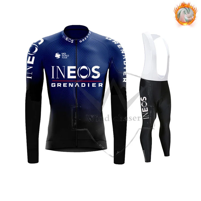 

2023 зимняя мужская одежда для велоспорта, велосипедные куртки, термальная флисовая велосипедная теплая одежда для горного велосипеда, комплект велосипедной одежды Ineos Grenadier Team