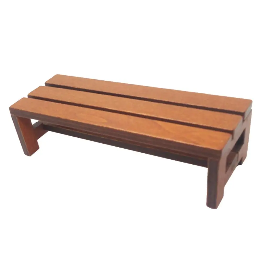 

Vintage Wooden Leisure Long Stool Model :12 Dollhouse Miniature