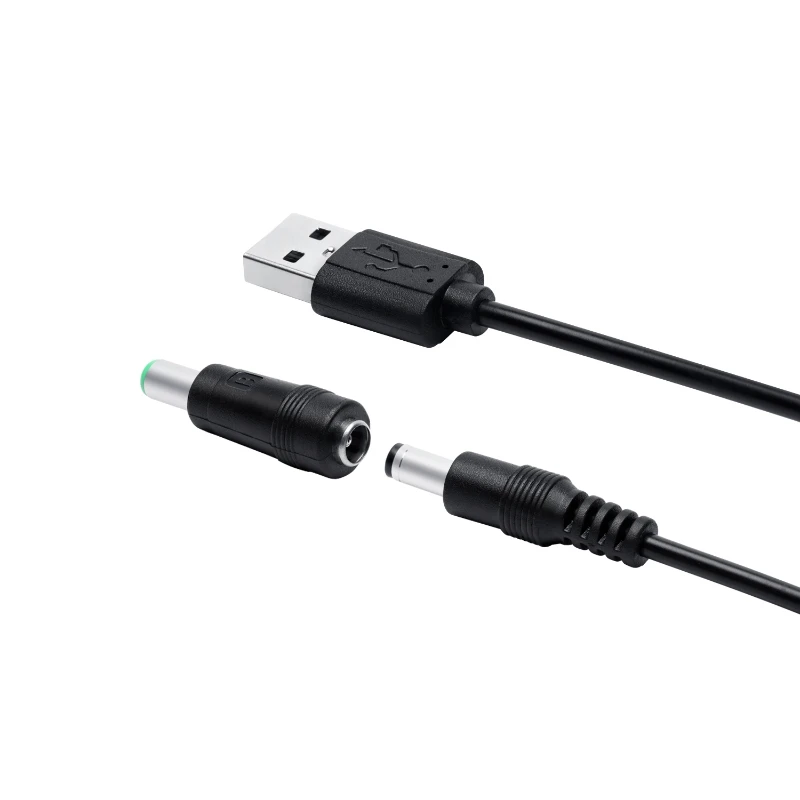 

H8WA 8in1 5V USB to DC 5.5x2.1mm 3.5mm 4.0mm 4.8mm 6.4mm 5.5x2.5mm Plug Charging Cord for Fan Speaker Router LED Lamp