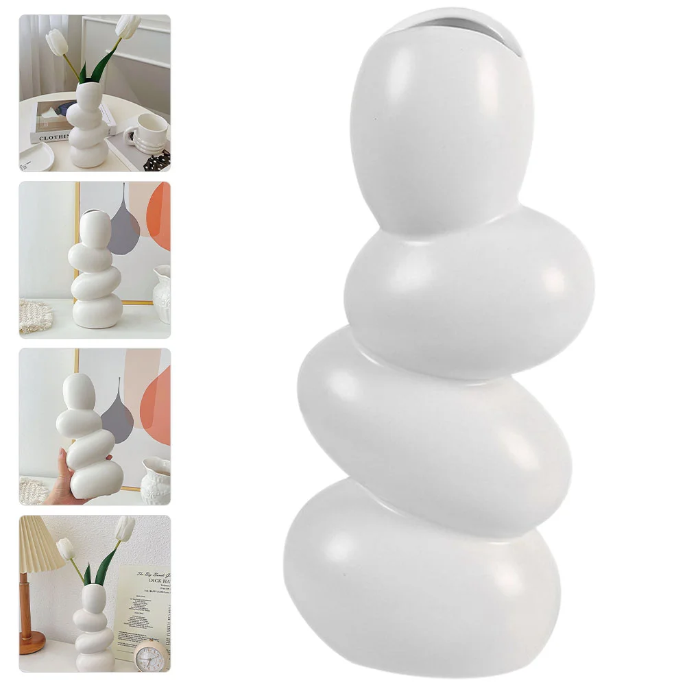 

Ceramic Flower Vase Flower Vase Abstract Cobblestones Vase Abstract Flower Vase