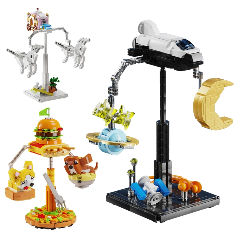 

Starry Dream Fantasy Pirate Ship Architecture Building Blocks City Friends Home Decoration Pumpkin Carriage Bricks Toys for Kids