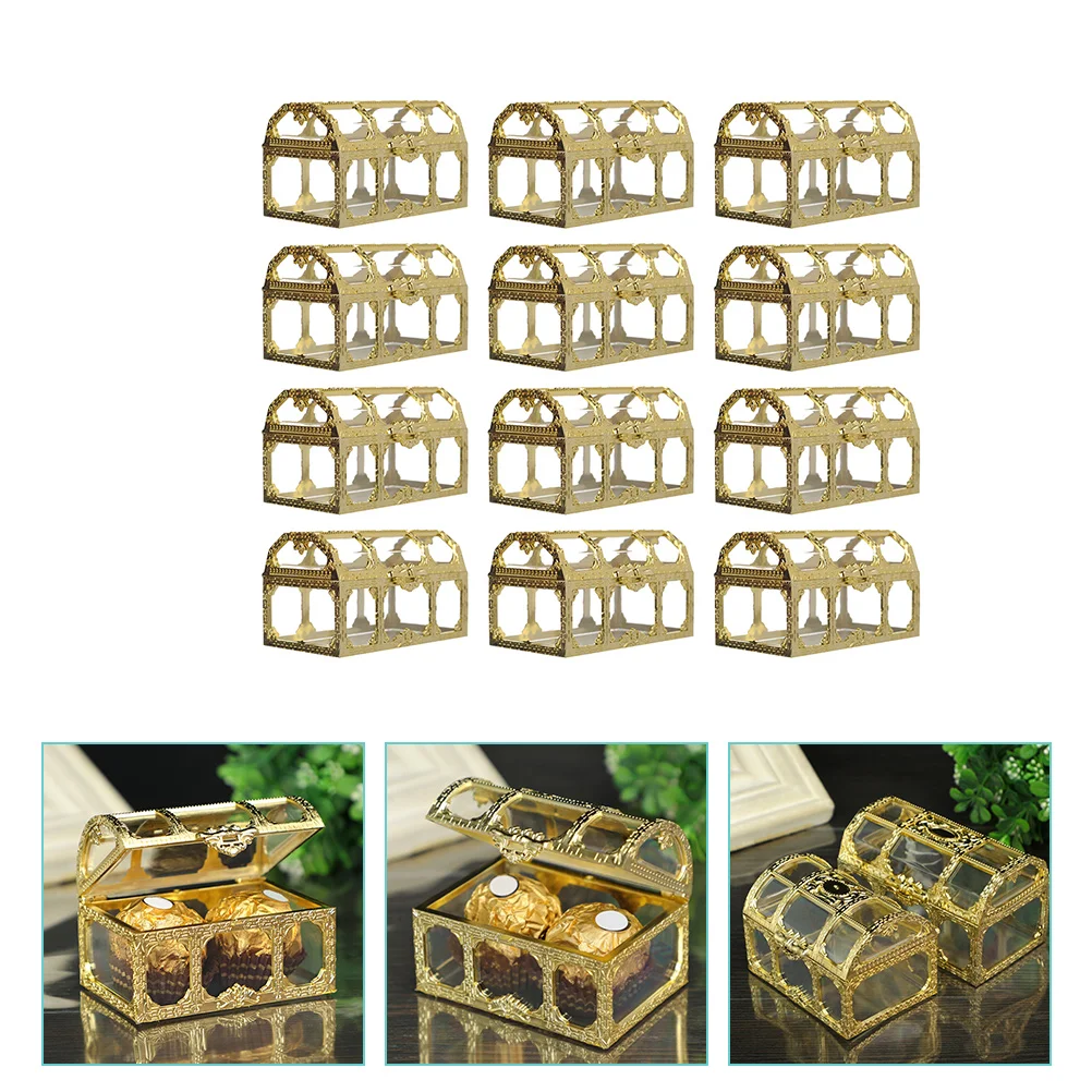 

Candy Boxes Box Treasure Wedding Party Favor Storage Pirate Clear Holder Favors Gift Container Jewelry Diving Decorative Golden