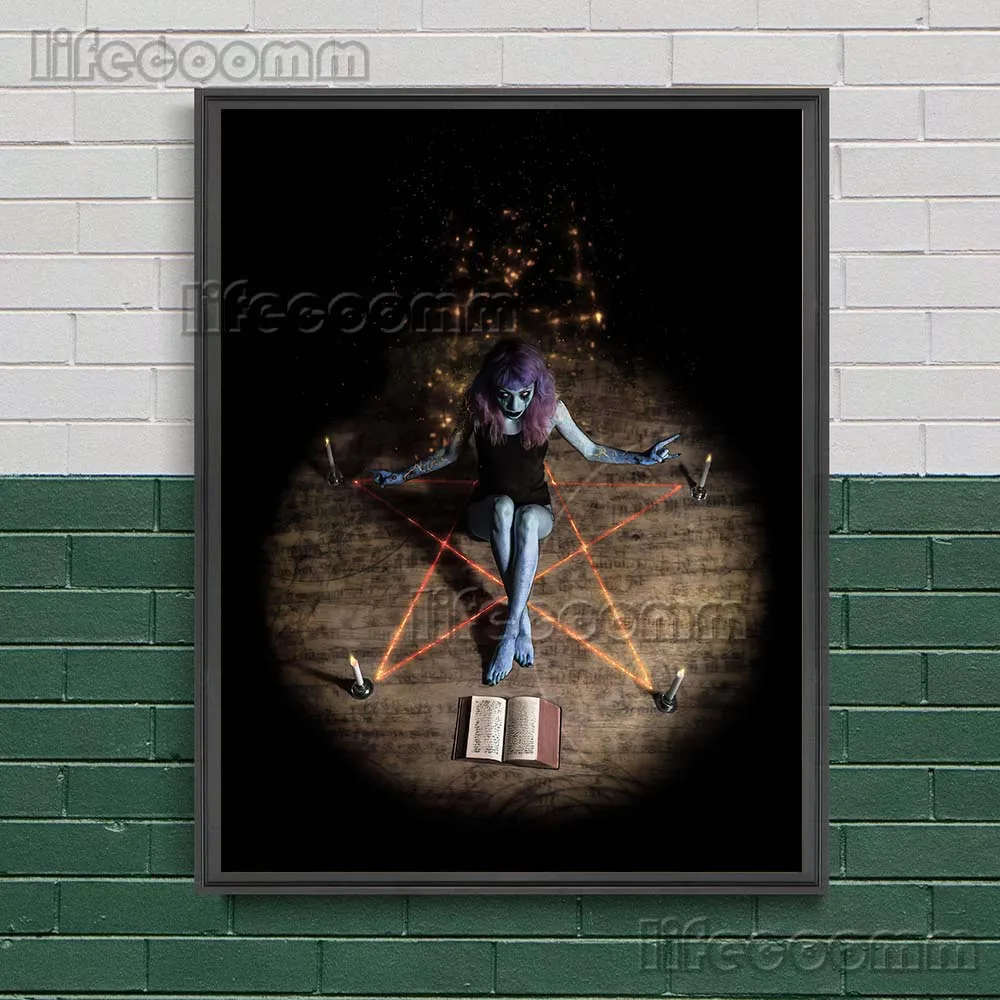 Винтажная Картина на холсте гравировщик и зомби |