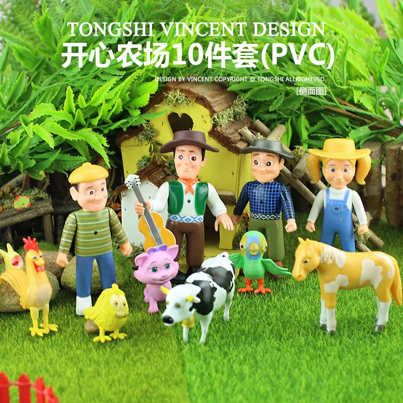 

Фигурка La Granja De Zenons, экшн-игрушки, животные для детей, подарки, статуя комплект из ПВХ, 10 шт., бесплатная доставка, шарнирный пакет