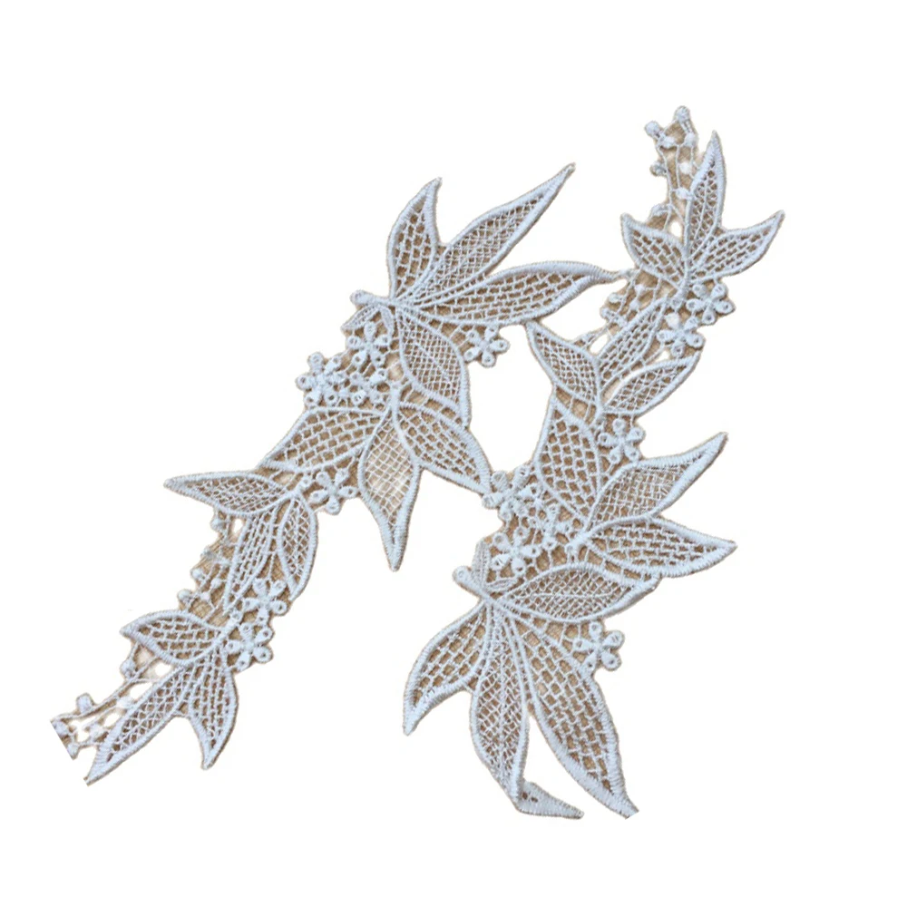 Кружево с вышивкой в виде цветка тканевый Лист Кружева аппликация на воротник