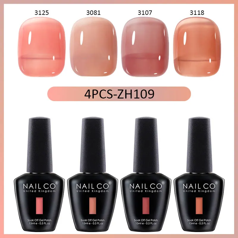 NAILCO 4 шт./компл. набор гель-лаков для ногтей Vernis Semipermanent UV Gel Nail Art Маникюр
