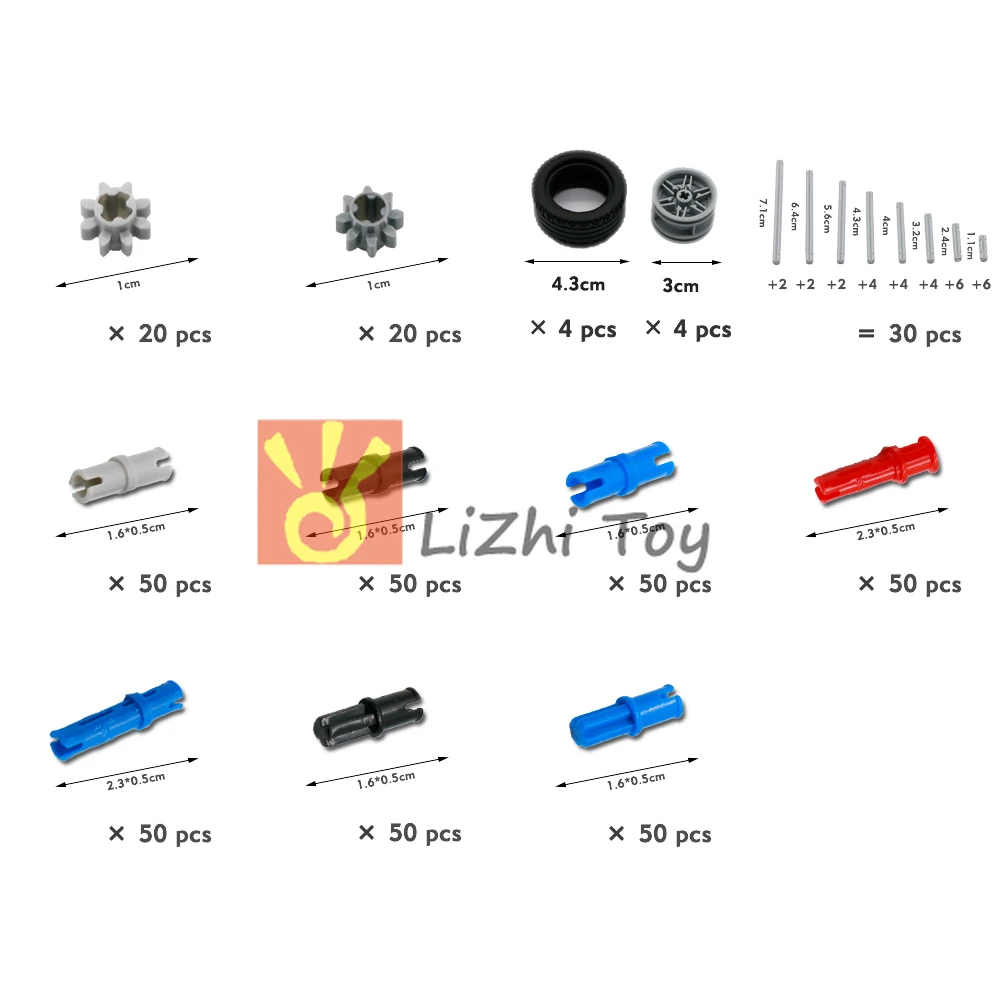 MOC Technical Compatible with Building Blocks Bricks Pin Liftarm Studless Beam Axle Connector Panel Gear Car Mindstorms Toys |