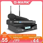 Беспроводной микрофон G-MARK G320AM, профессиональный, UHF, 2 канала, микрофон для караоке, ручной, автоматическая настройка частоты, 100 м