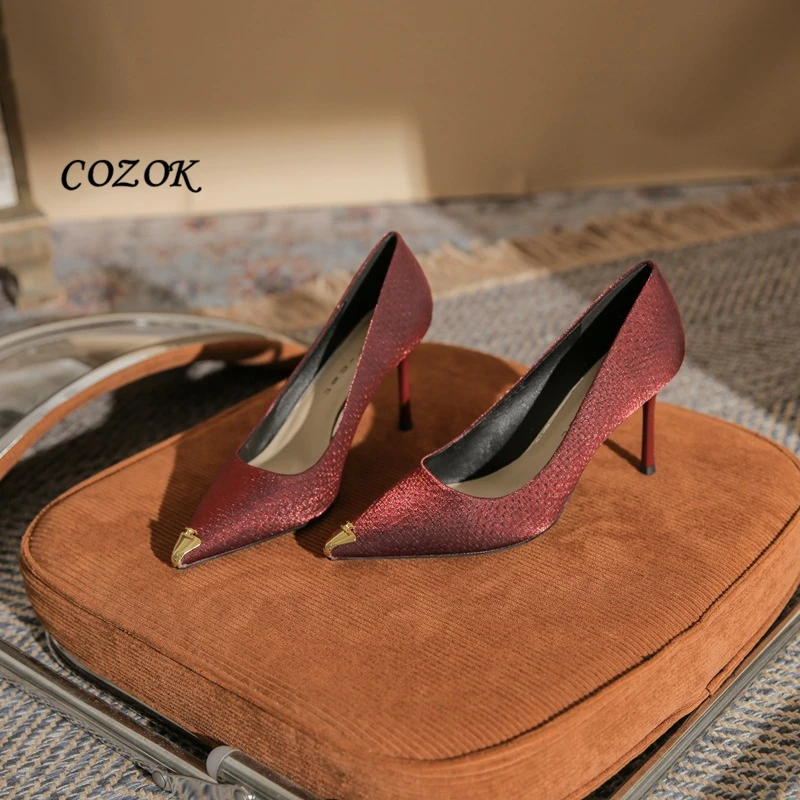 

Sexy Luxury High Heels Shallow Pointed Party Womens Red Shoes 2022