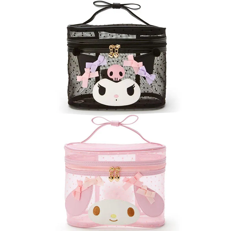 

Kawaii Sanrios, косметичка, милая Kuromi My Melody, мультяшная девушка, сердце, Сетчатая Сумка, игрушки для девочек, подарки
