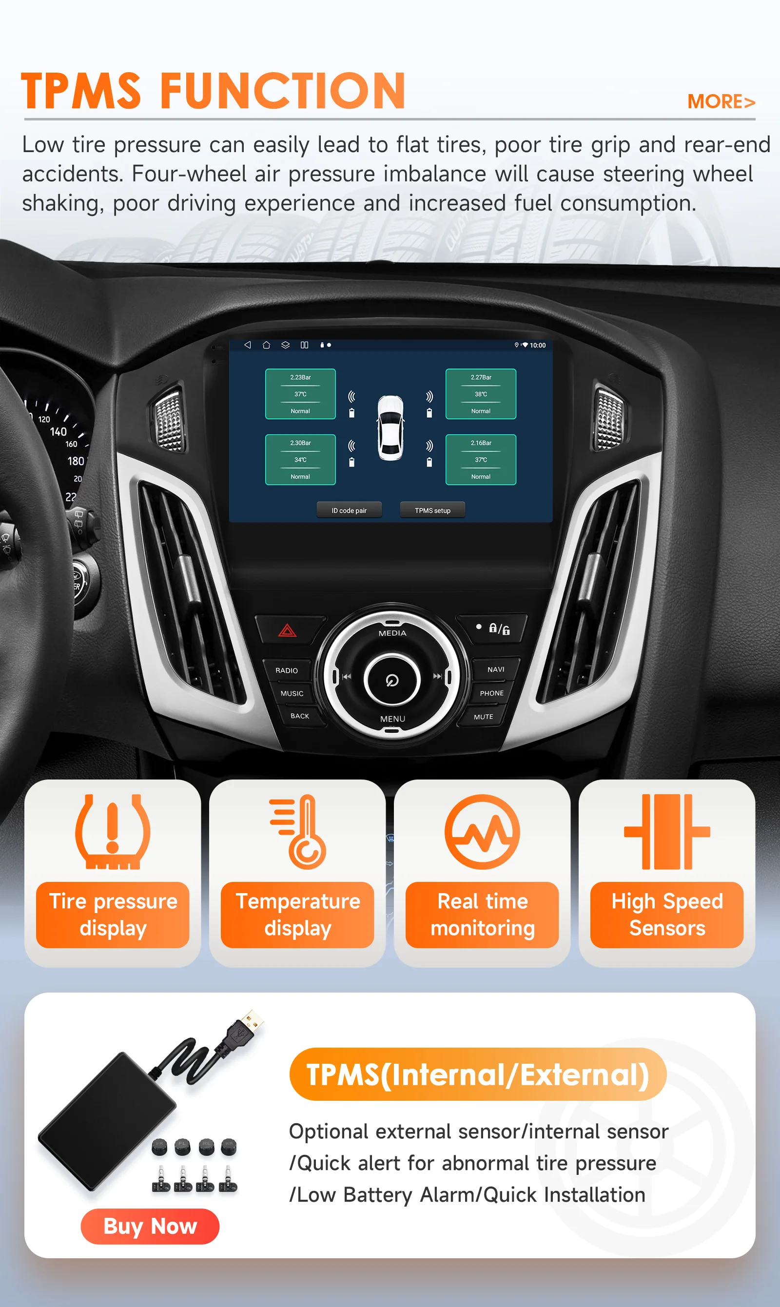 Фото Мультимедийный проигрыватель Hizpo 9 дюймов с GPS-навигацией для Ford Focus 3 MK3 2012-2018, беспроводной CarPlay, Android Auto, 8-ядерный процессор, Wi-Fi, SWS №5