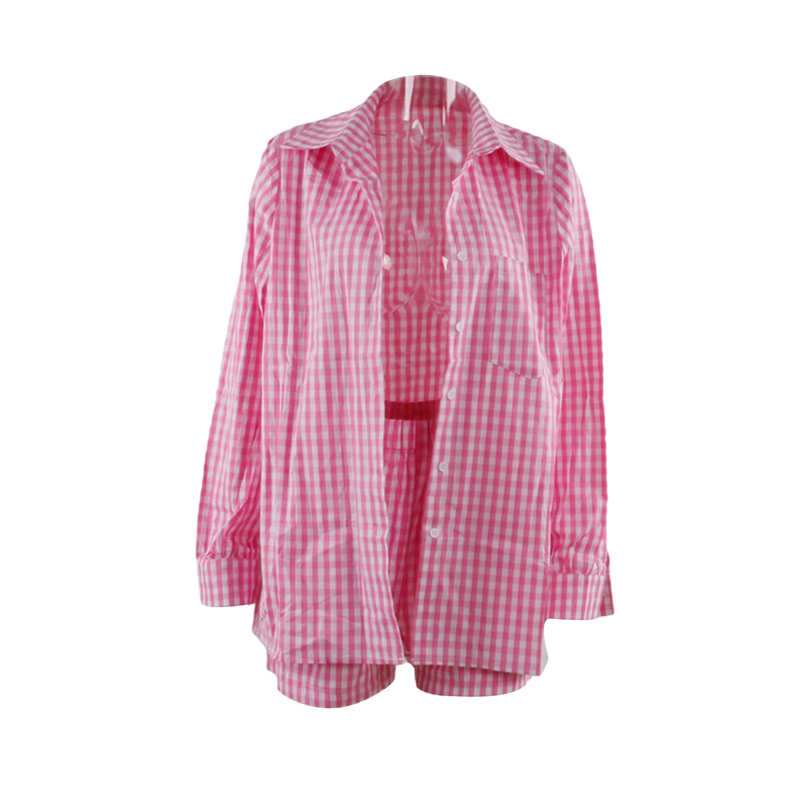 Женский комплект из 2 предметов футболка на пуговицах с отложным воротником и