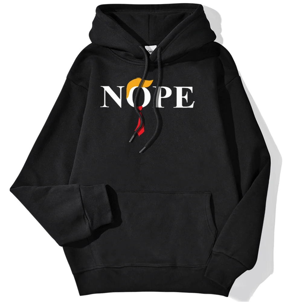 

Nope Man Cool Letter Print Men Clothes Creativity Fleece Hoodie Harajuku Pocket Pullovers Funny Autumn Loose Casual Hoody Man