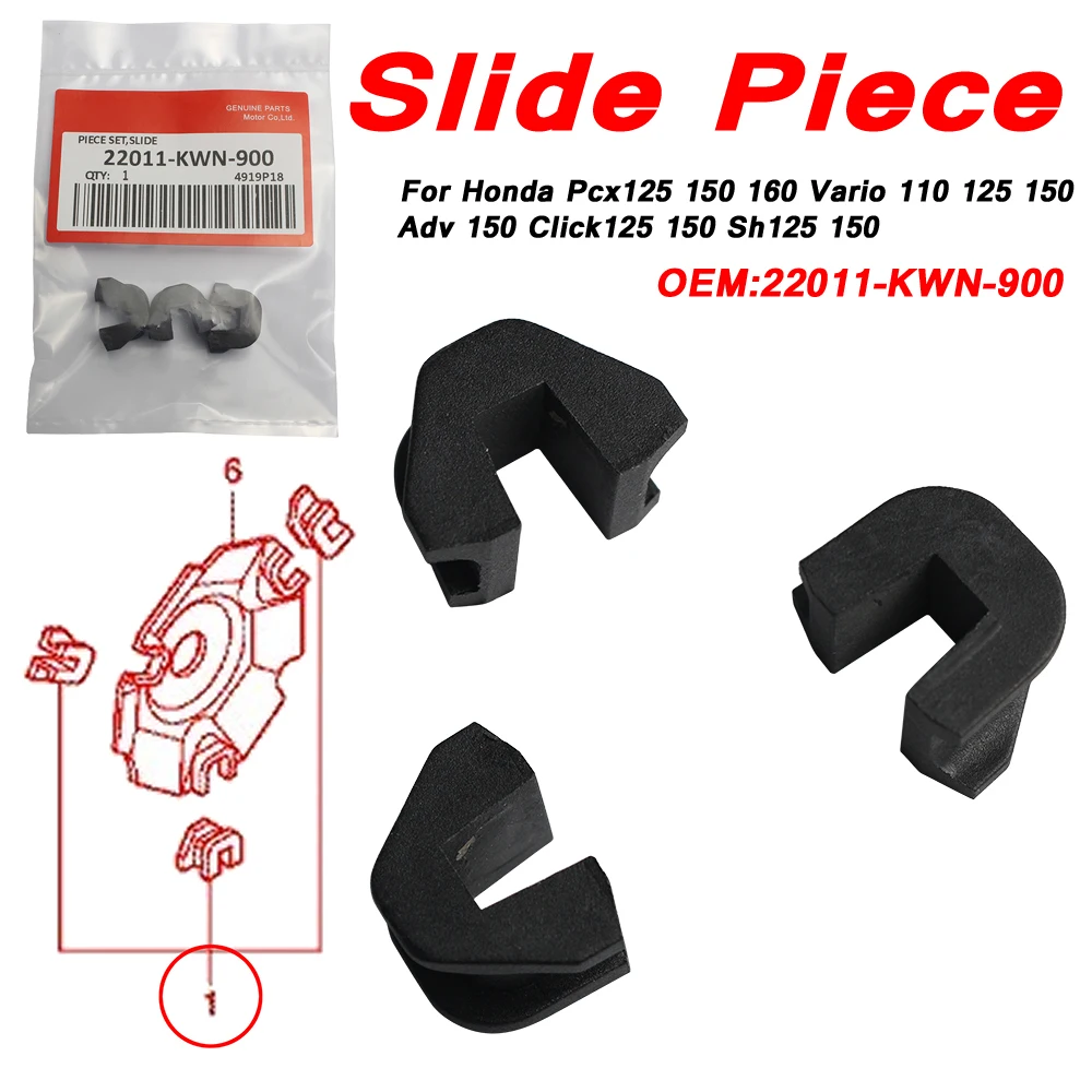 

1/3pcs Pulley Slide Piece U Clip For Pcx125 150 160 Vario 110 125 150 Adv 150 Click125 150 Sh125 150 OEM 22011-KWN-900