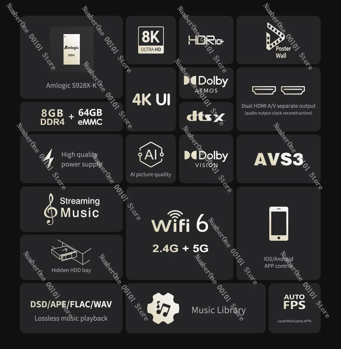 Медиаплеер zidoo Z3000 PRO-8K процессор Amlogic S928X-K 6G+64G 8K Android 11os поддержка DV HDR10+ и всех HDR