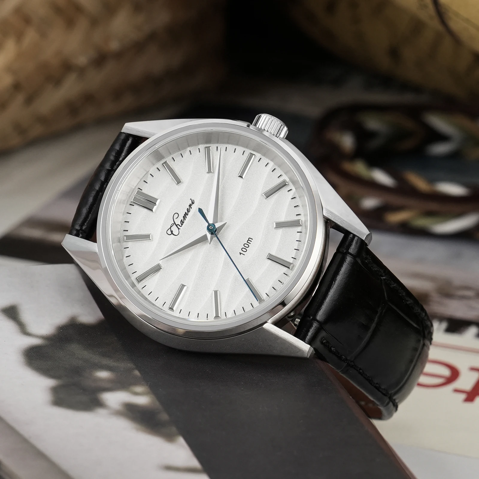 Chameri GS04 Ретро Часы Кварцевые VH31 Механизм Сапфировое Стекло Нержавеющая Сталь 100M