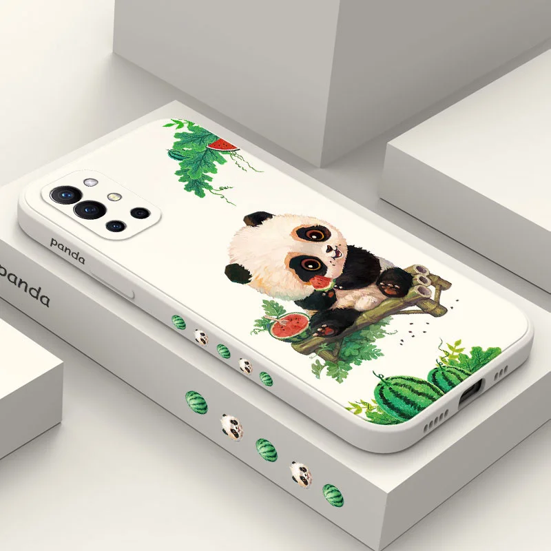 

Watermelon Panda Phone Case For Oneplus 9R 9RT 9 8T 8 7 7T Pro 5G Liquid Silicone Cover