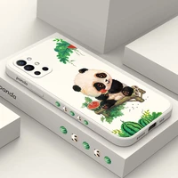watermelon panda phone case for oneplus 9r 9rt 9 8t 8 7 7t pro 5g liquid silicone cover
