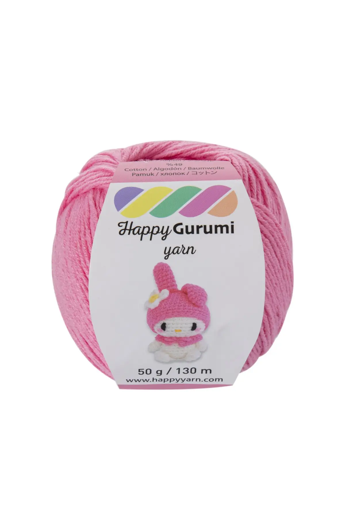 

Happy Gurumi K787 pink Amigurumi knitting rope 50gr 130m cotton & acrylic 50 - 99 g of m yarn