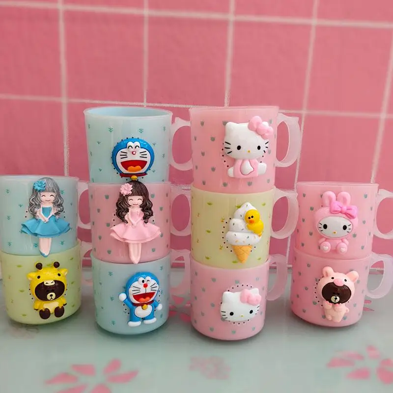 

Kawaii Sanrioed Hello Kitty My Melody аниме мультфильм милый детский стакан для полоскания рта пара зубная щетка чашки для девочек