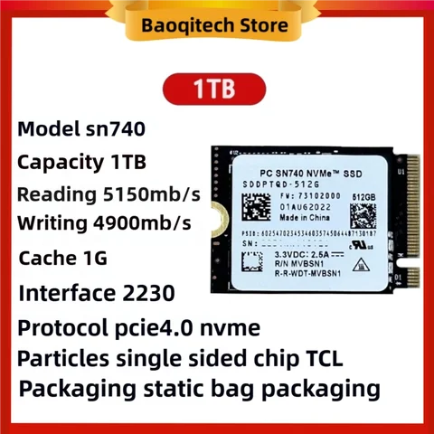 Western Digital SN740 SSD M.2 2230 Gen4 PCIe 4.0