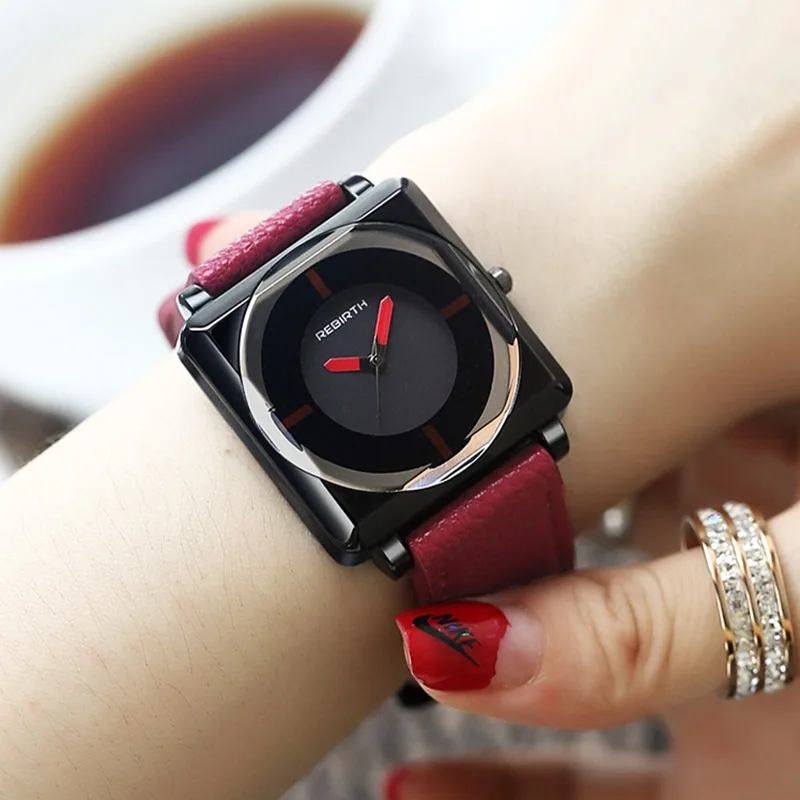 

2021 Top Brand Square Women Bracelet Watches Contracted Leather Crystal WristWatches Women Dress Ladies Quartz Clock Dropshiping