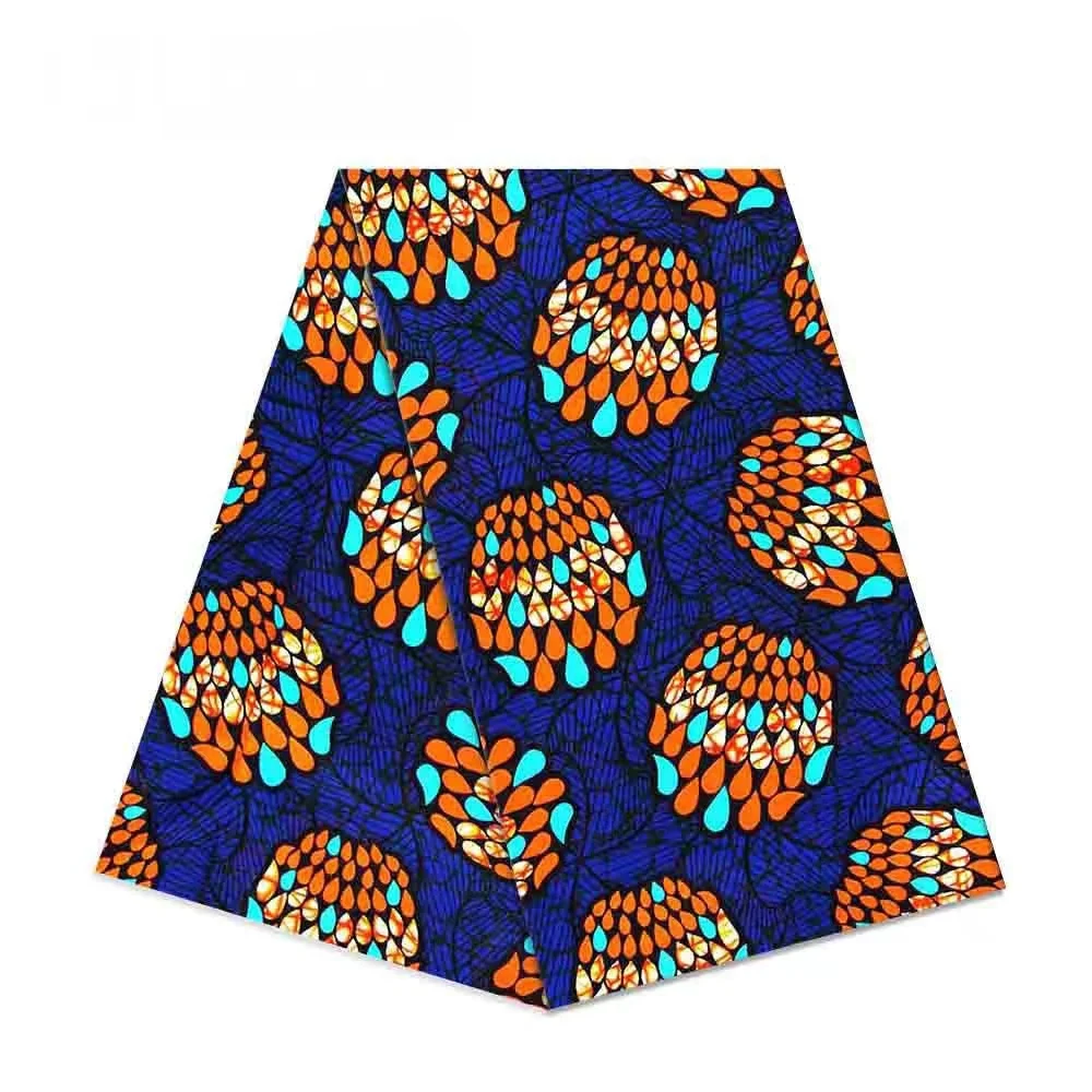 

African Wax Prints Fabric 100% Cotton Ankara Wax Fabric 6 Yards hot sales veritable wax fabric block prints fabric