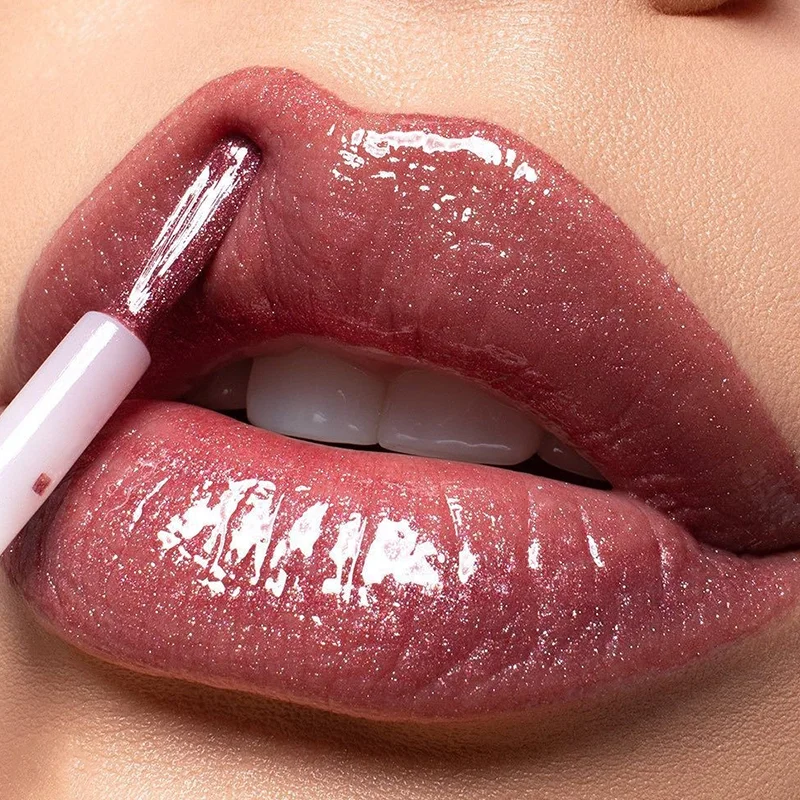 

Nude Pink Glitter Liquid Lipsticks Lasting Moisturizing Mirror Plumping Lip Gloss Shimmer Non Sticky Sexy Lips Makeup Cosmetics