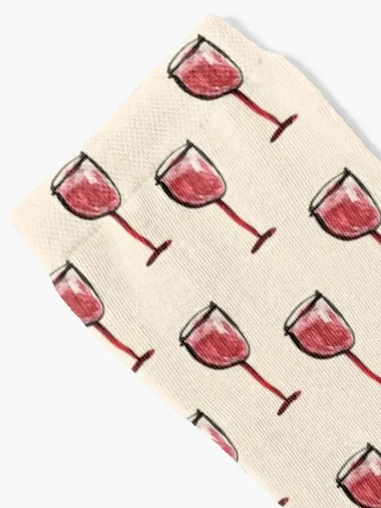 Стакан вина в аквареле от MahsaWatercolor Носки Нескользящие противоскользящие