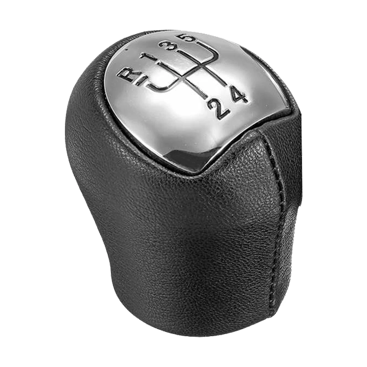 5-скоростная хромированная кожаная ручка переключения передач автомобиля рычаг