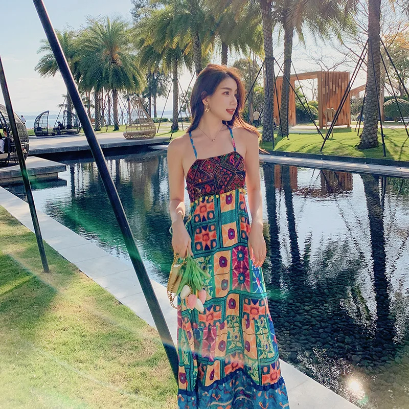 

Bohemian Holiday Dress Ethnic Style Beach Holiday Dress