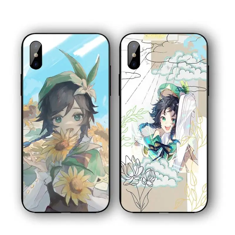 

Genshin Impact Venti Phone Case For Iphone 11 12 13 14 Pro Max 7 8 Plus X Xr Xs Max Se2020 Tempered Glass Cove