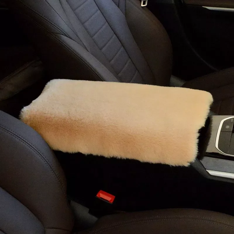 

Rex Rabbit Plush Armrest Box Cushion Cover Interior Central Armrest Cushion Warmth Armrest Cover Universal 20x30cm