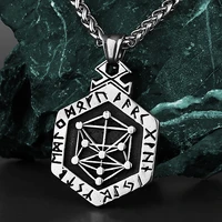 viking odin rune compass pendant nordic scandinavian mens fashion 316l stainless steel pendant necklace gift jewelry wholesale