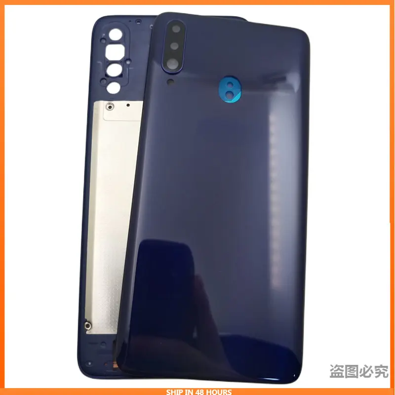 Для Samsung Galaxy A20S A207 A207F A207M средняя рамка корпуса + задняя крышка аккумулятора задняя крышка с объективом камеры + клейкая наклейка