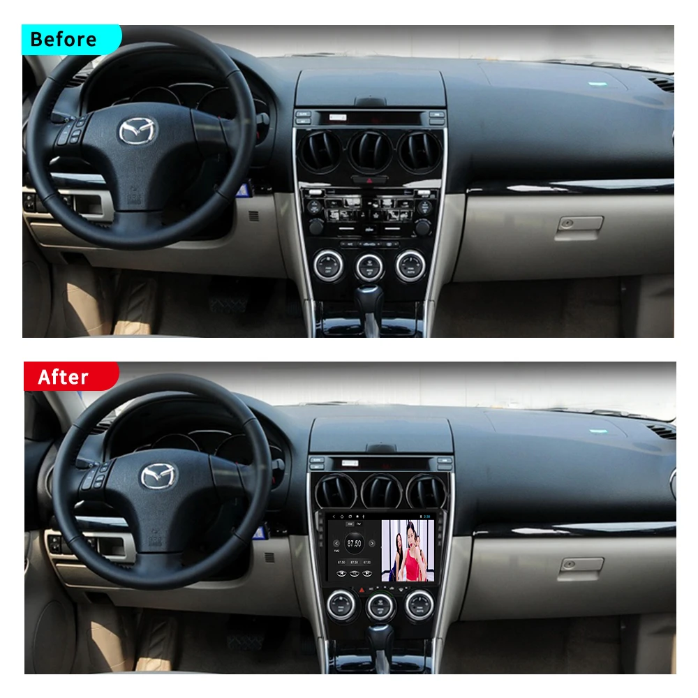 $129.24 Car Multimedia Player For Mazda 6 2004-2015 2Din Android10.0 Car Radio 6G+128G GPS Navigation Auto Radio Stereo Receiver 9''