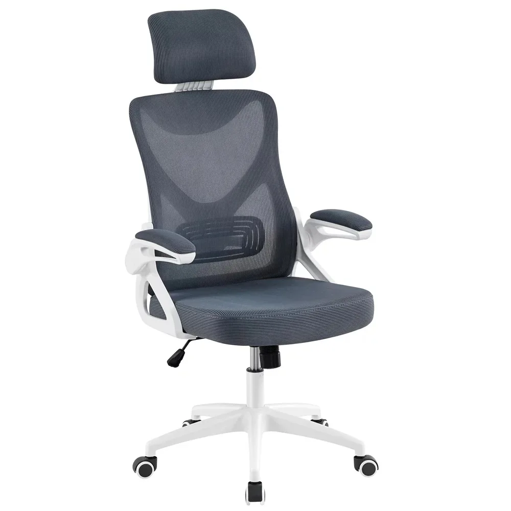 

SmileMart High Back Ergonomic Mesh Office Chair with Adjustable Padded Headrest, White/Gray