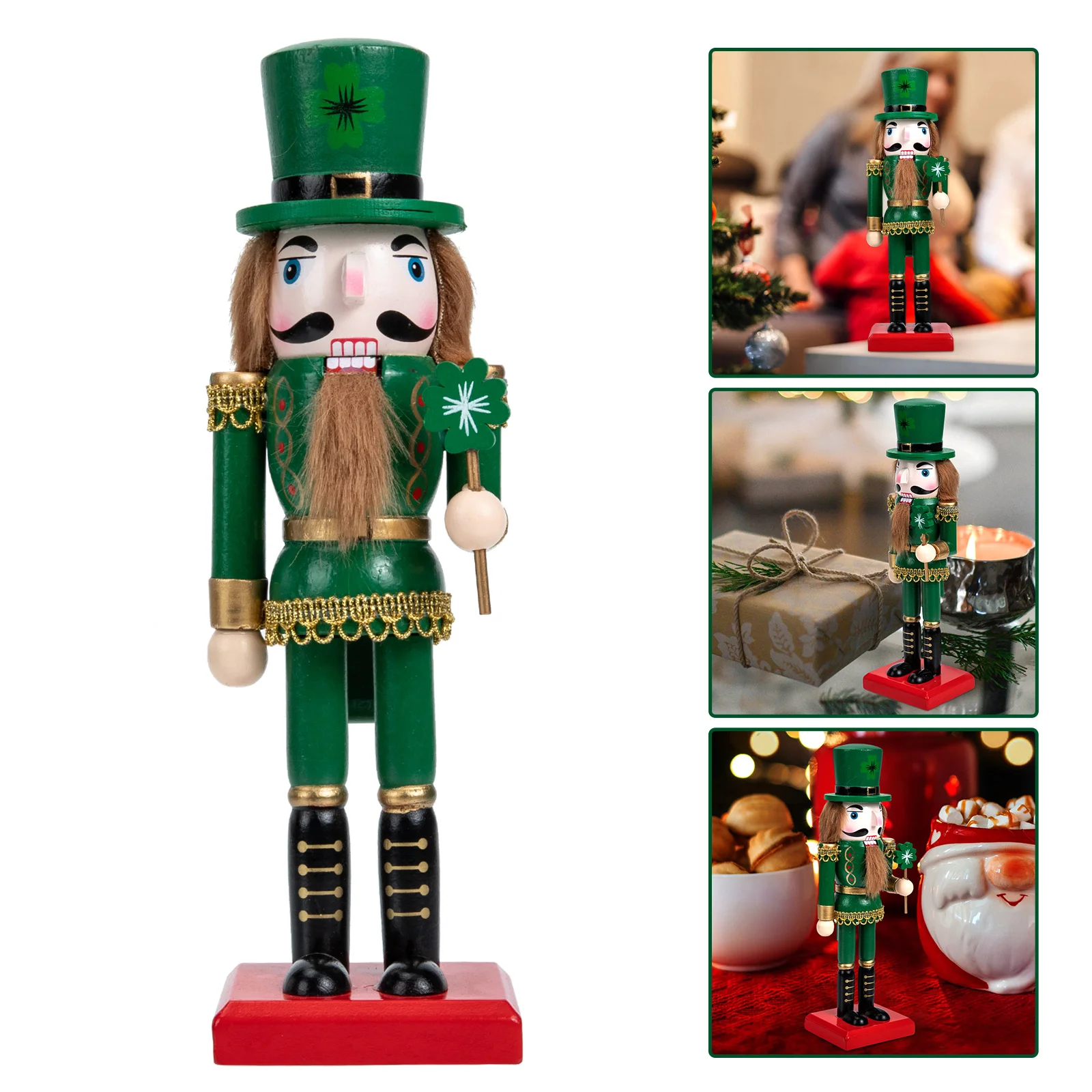 

Nutcracker Christmas Decoration Decorations Wood Decor Wooden Home Traditional Nutcrackers Soldier Ornaments Tableornament Green