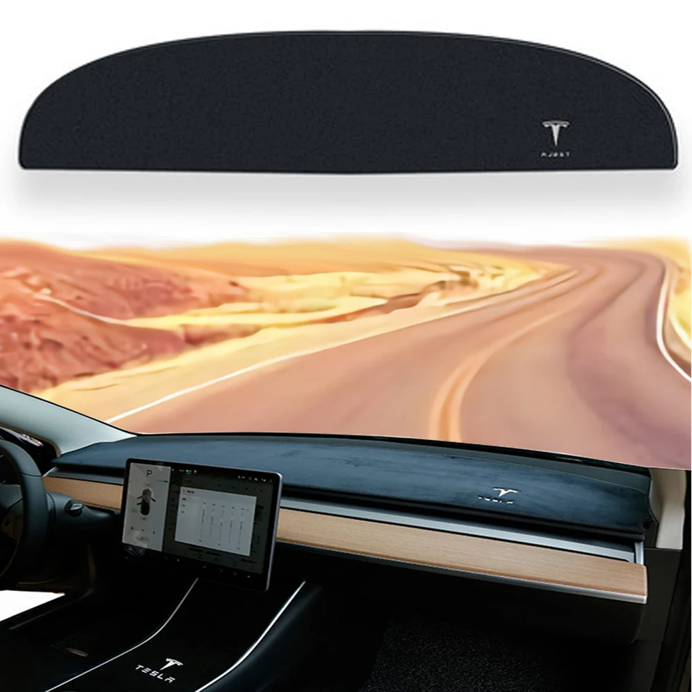 

For Tesla Model 3 2017-2021 Non Slip Dashboard Pad Dash Mat Dashboard Protector Sunshade For Model3 Car Interior Accessories
