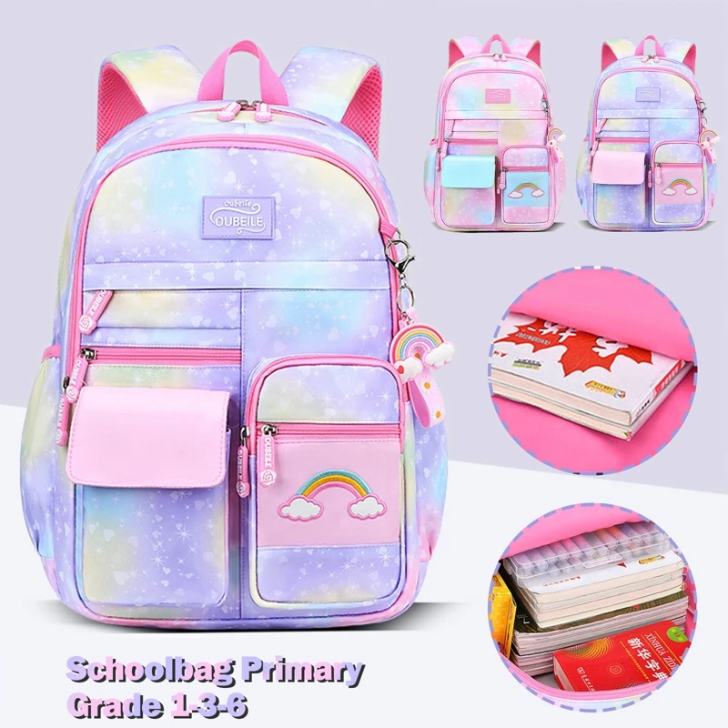 

Детские школьные ранцы для девочек, ортопедические рюкзаки для начальной школы, Детский рюкзак принцессы для подростков